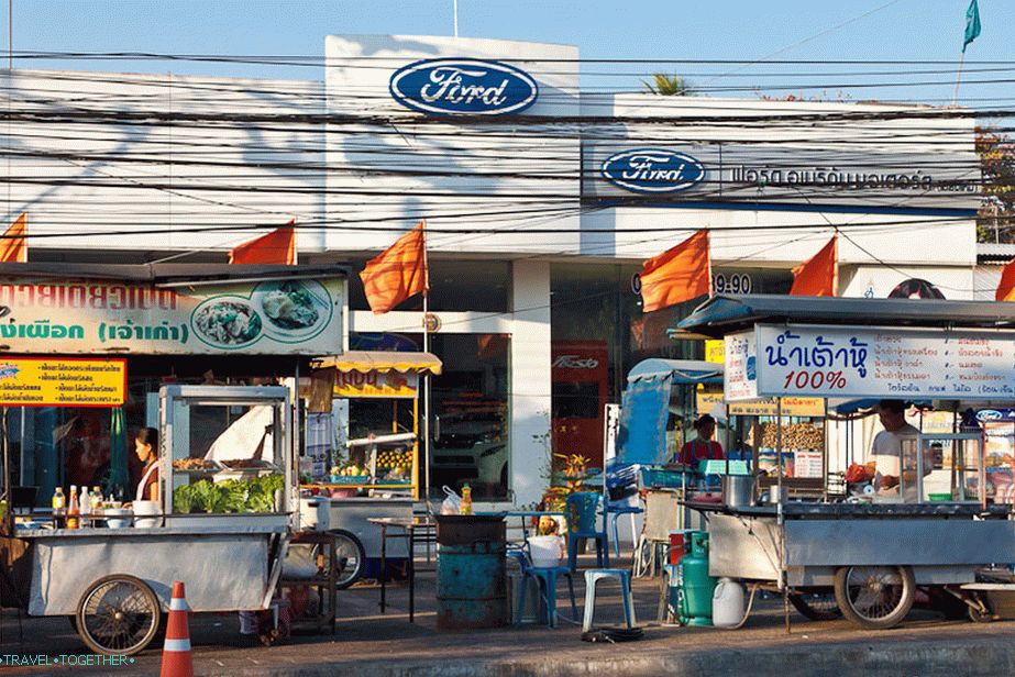 Cars near the Ford Motor Show