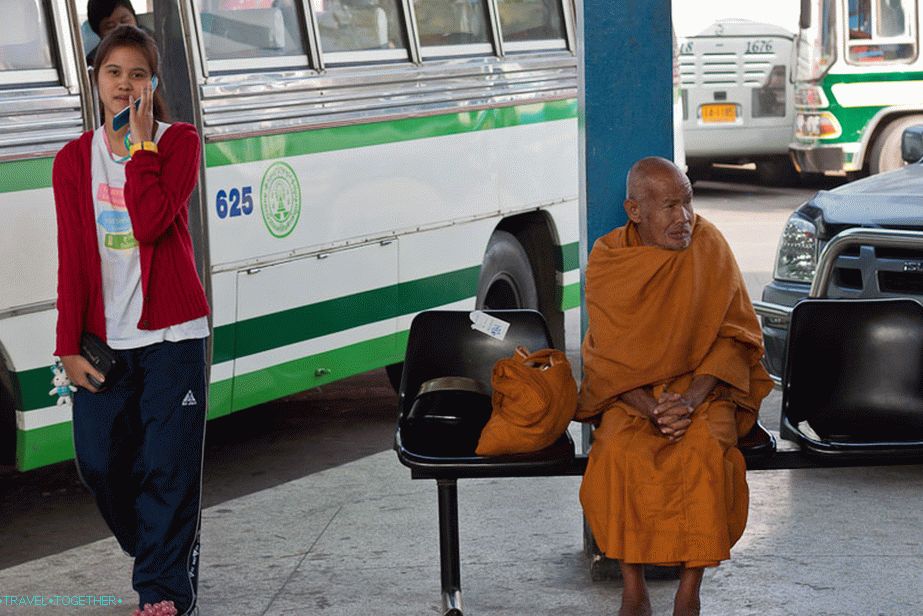 The old monk at the bus station