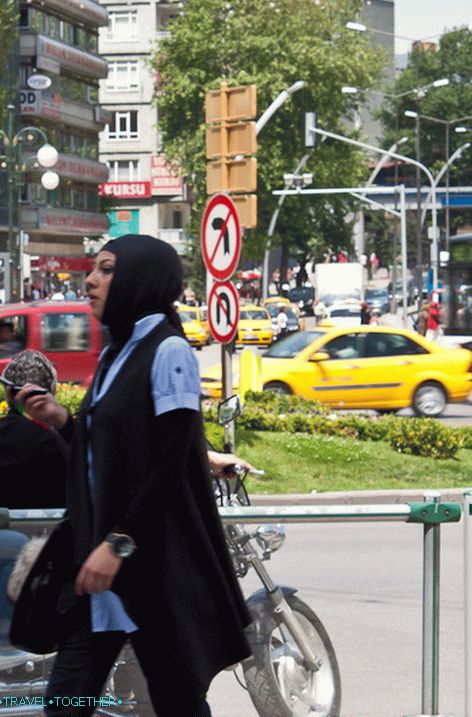 Fashionable Turkish woman in hijab.