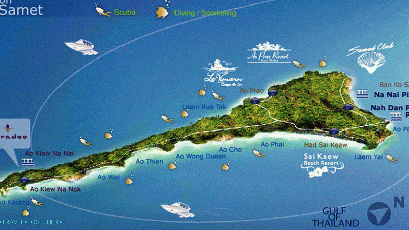 Samet Island Beaches Map