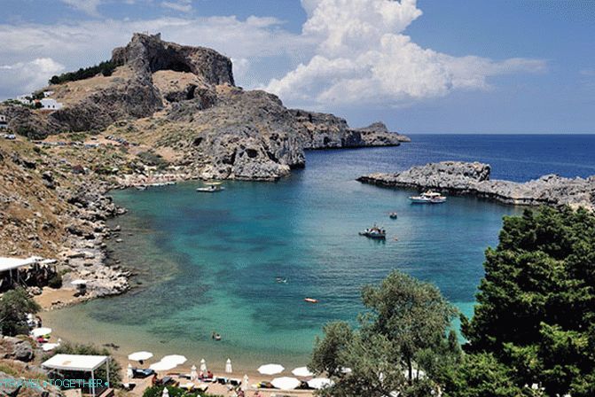 Sea in Lindos on Rhodes