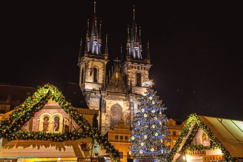 Before Christmas on each square market and tree