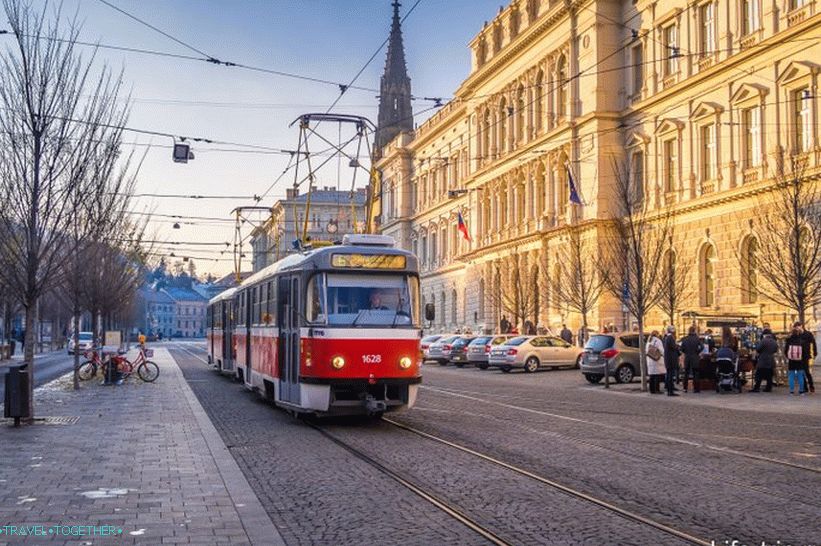 Trams are traveling all over the Czech Republic, Brno is no exception