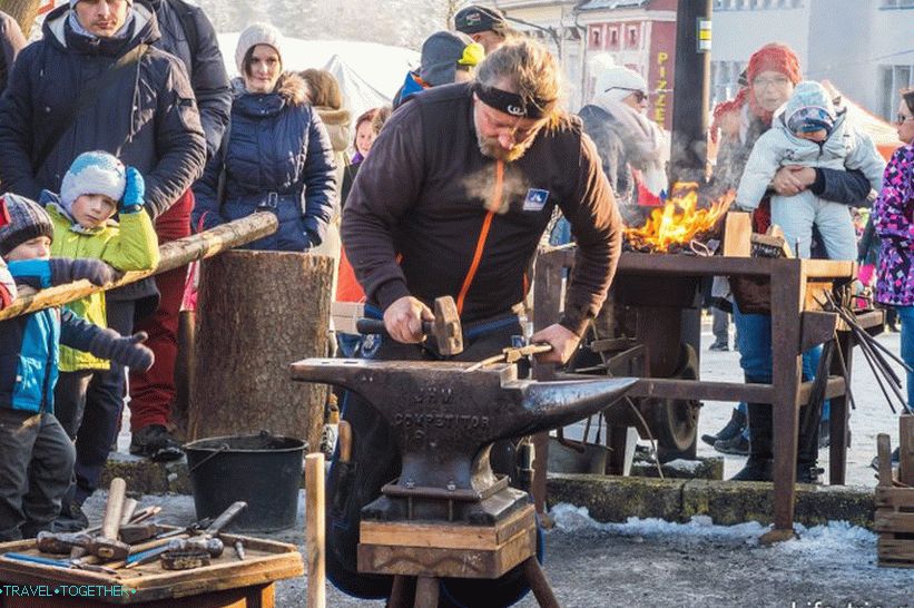 The blacksmith forges and immediately shoe the horse