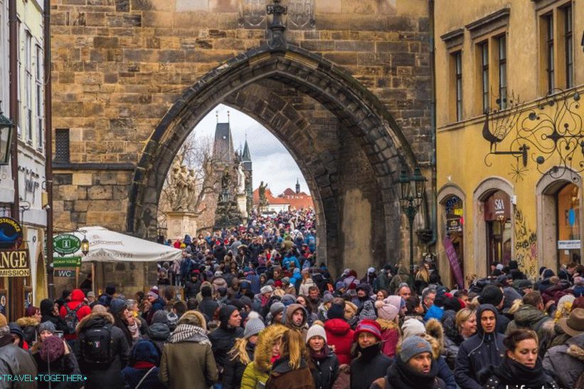 Charles Bridge - very touristy, sometimes not overflowed