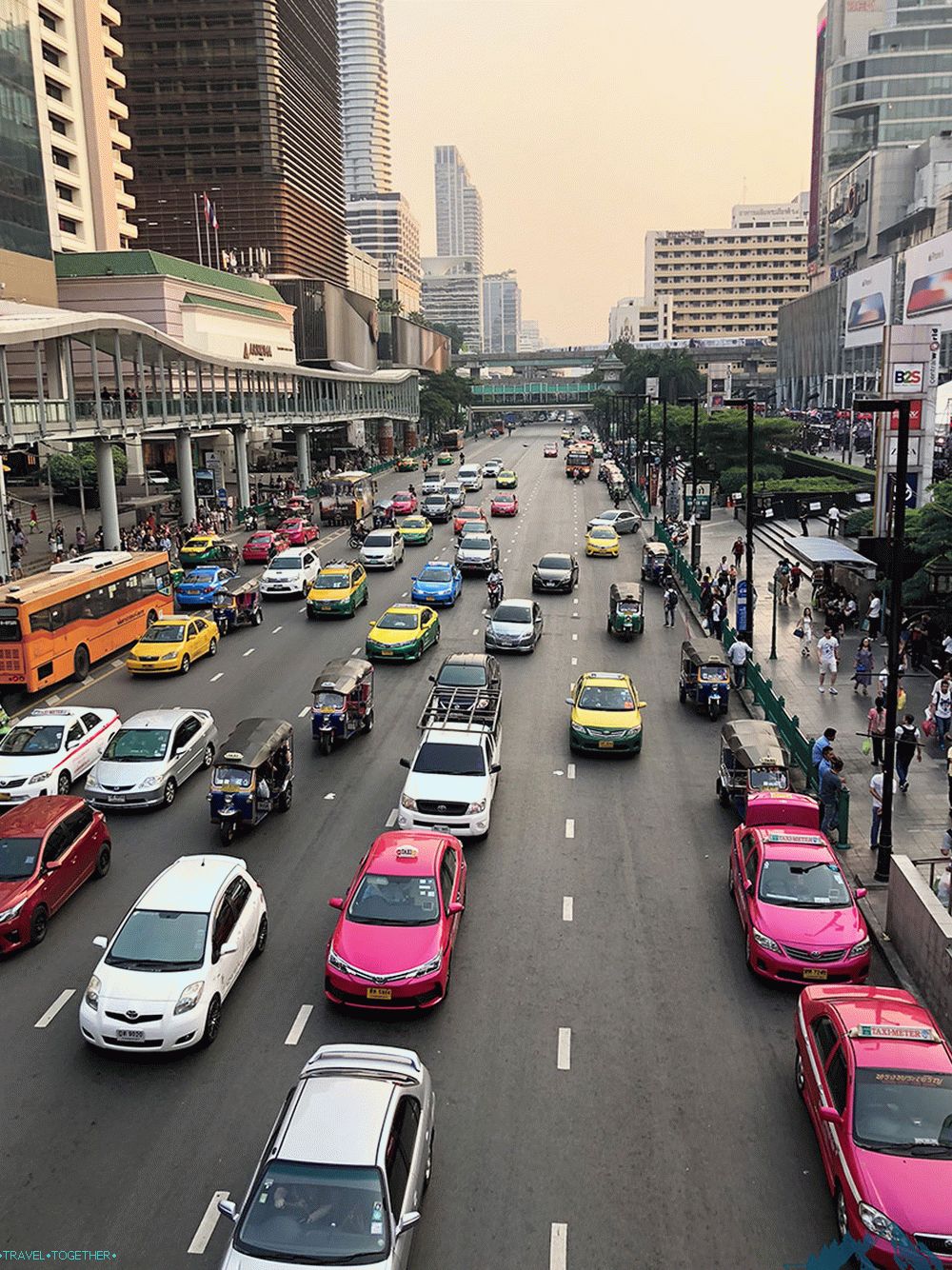 Movement in the center of Bangkok