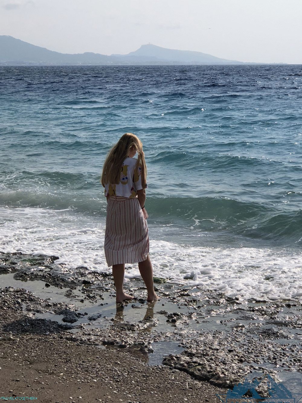 Beach in the city of Rhodes