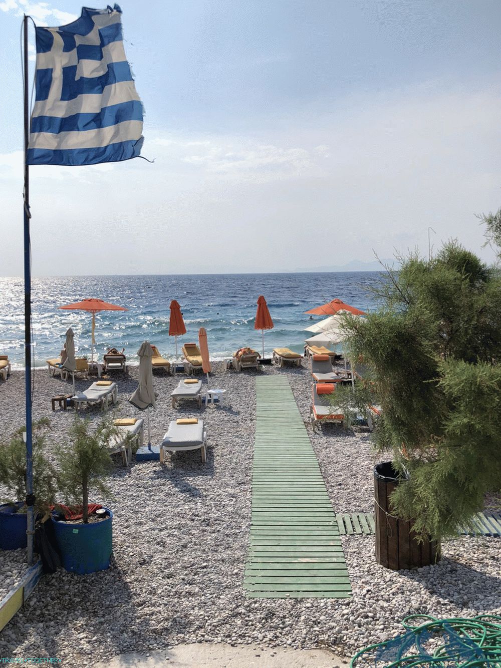 Pebbled beach in Rhodes