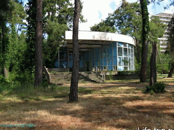 Abkhazia. Pitsunda. Abandoned dining room.