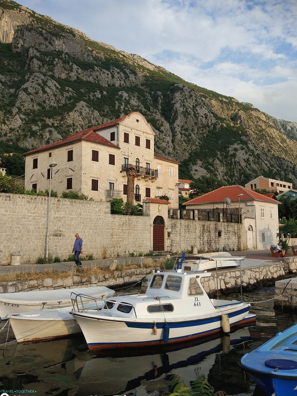 Boats off the coast in Montenegro
