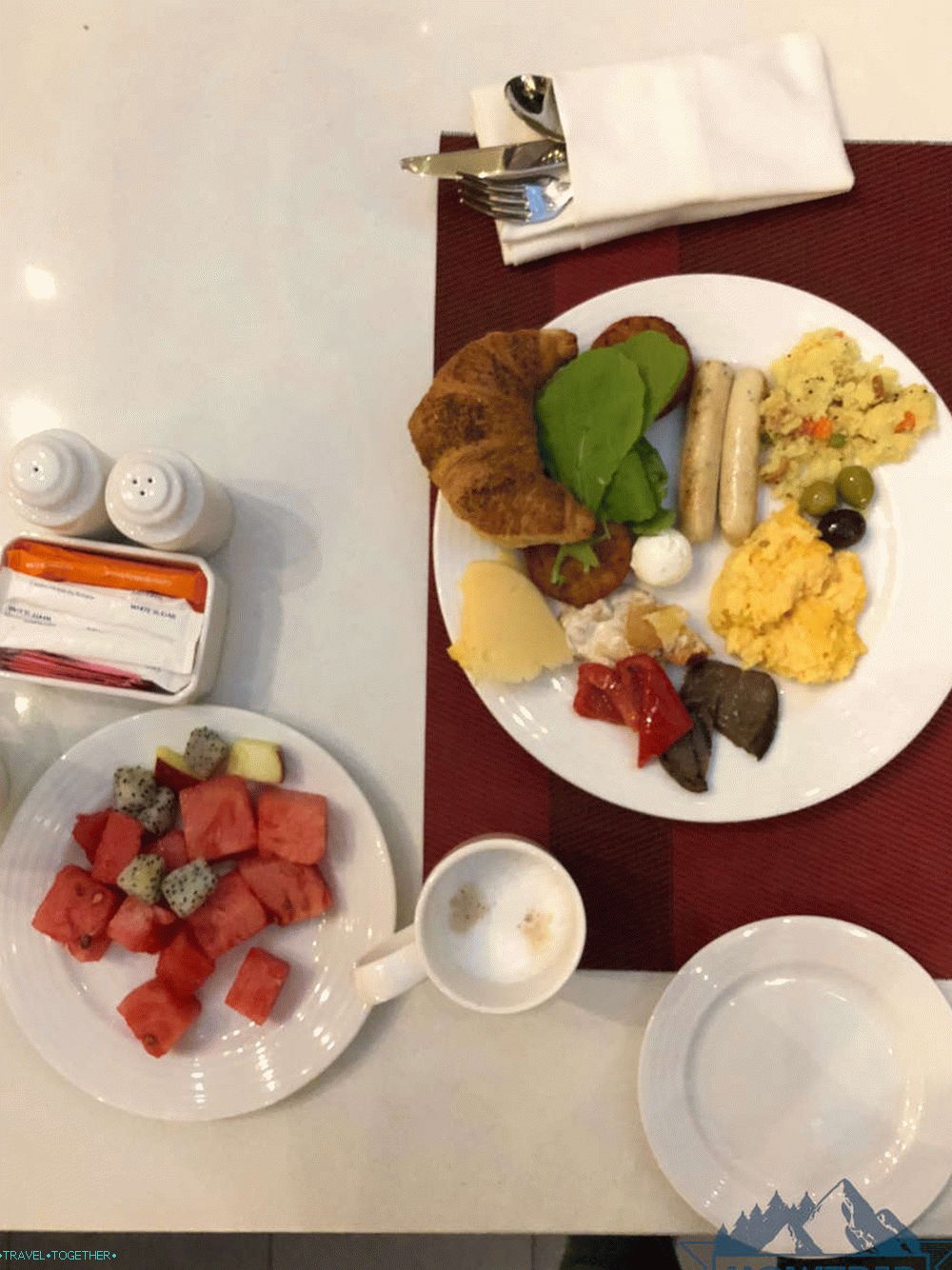 Breakfast at the hotel in Dubai