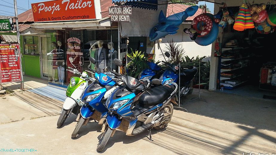 Rent a bike for 300 baht with a passport pledge