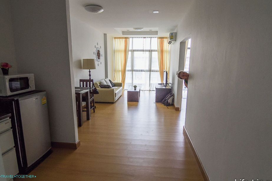 Living room with kitchen