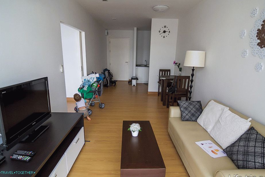 Living room with kitchen