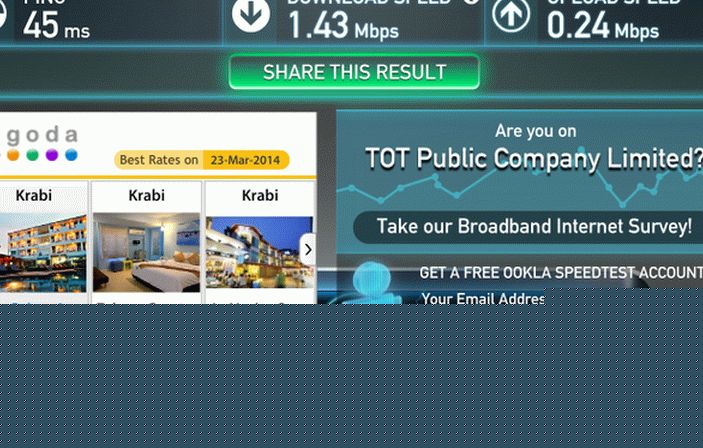 Wifi is not very fast here, but rather typical for Thailand