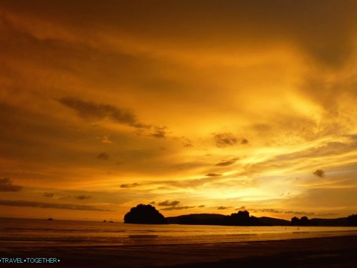 Sunset in Krabi (Ao Nang), photo without processing