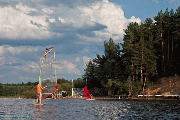 Surfers from the camp. Volga.
