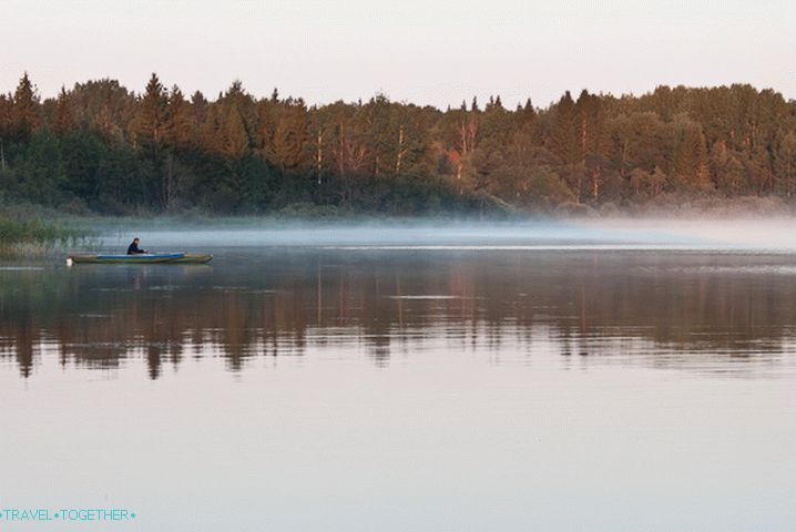 Early morning on Lake Volga.
