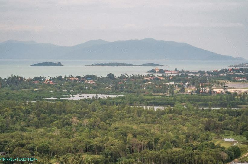 Flooded lowlands of Bang Rak and Phangan on the horizon