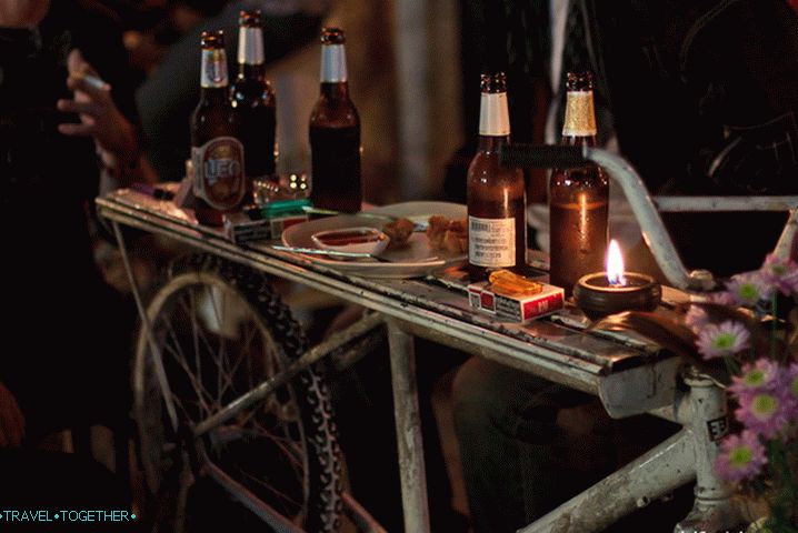 Tables in a cafe in Pai