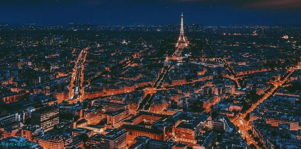 Panorama of the night in Paris