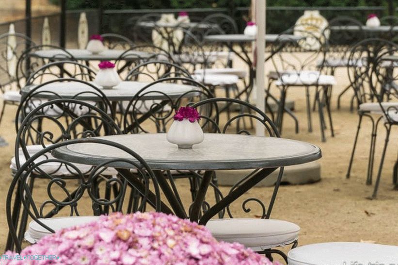 One of the empty cafes