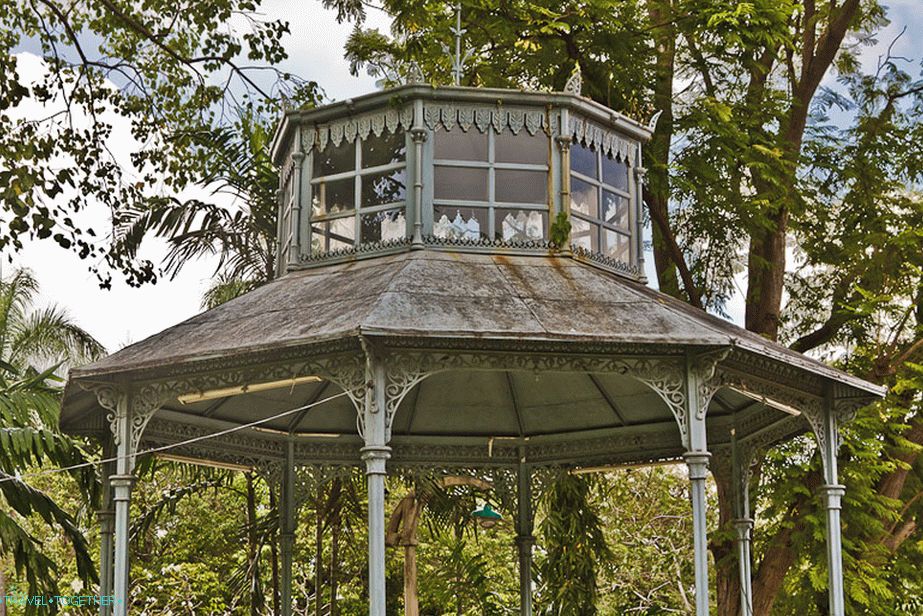 Old gazebo with a partially glass roof