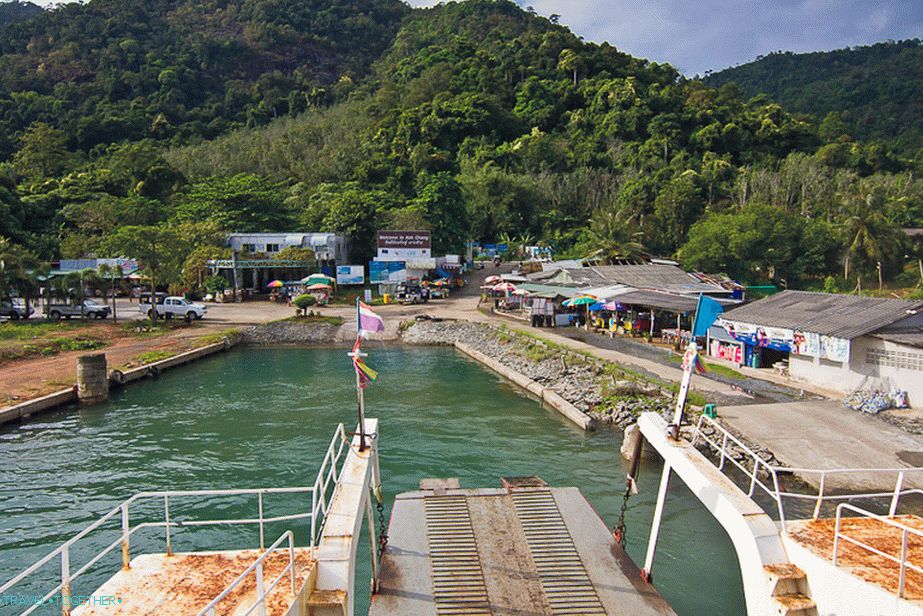 Center Poinit Ferry Pier on the island or Dan Kao Pier
