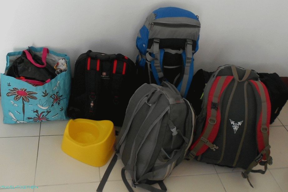 Our items when flying from Phuket to Chiang Mai, Thailand