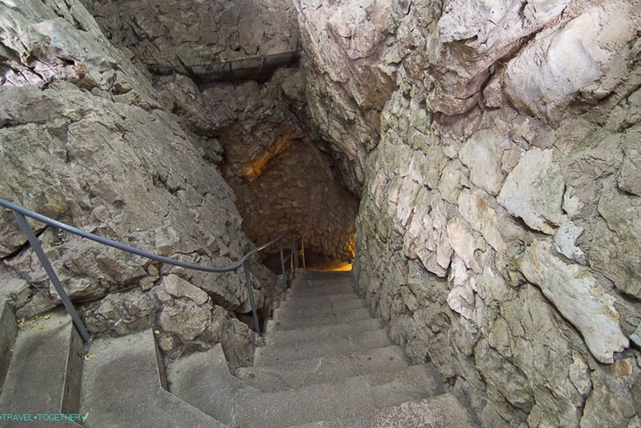 Down the stone staircase