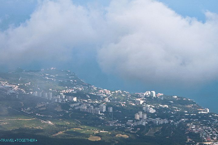 Yalta in the clouds. Crimea.