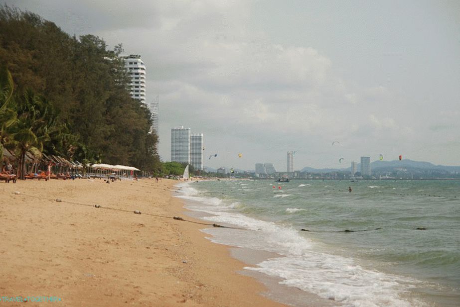 Bacco Beach - two cafes, casuarinas and kiters