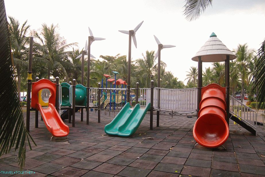 Children's playground near the beach parking