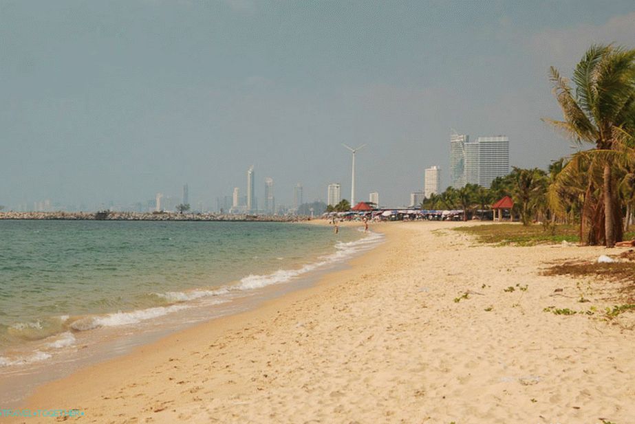The beach on the background of the high-rise Pattaya