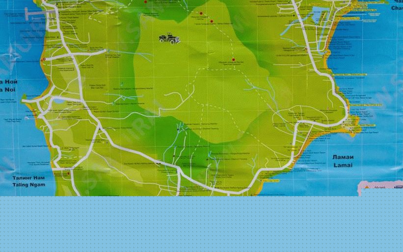 Map of the southern part of Samui