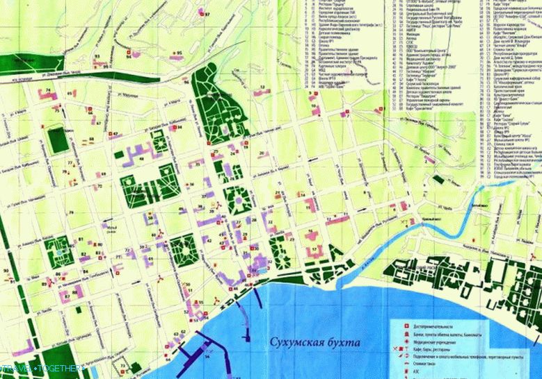 Map of the center of Sukhumi. Abkhazia.