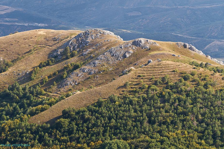 A small mountain with terracing
