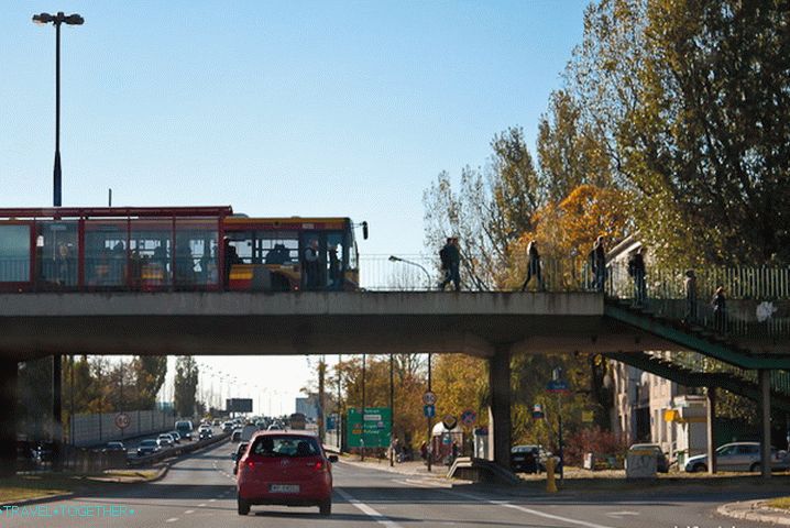 In Poland, there are stops right on the bridge