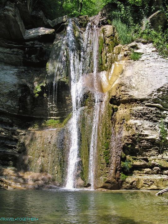 Waterfalls at the headwaters of the river Zhane