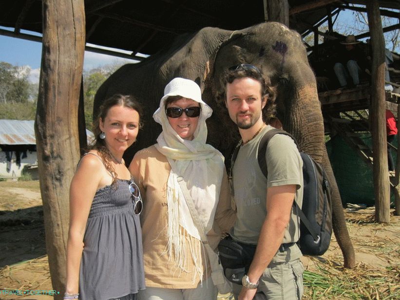 Riding on elephants in Pai