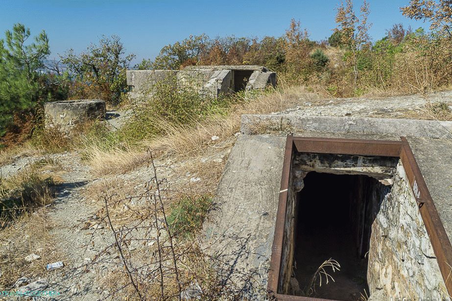 Shattered military pillboxes at the track