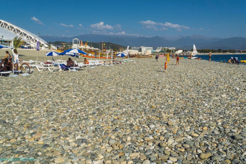 Typical pebble beach in Sochi