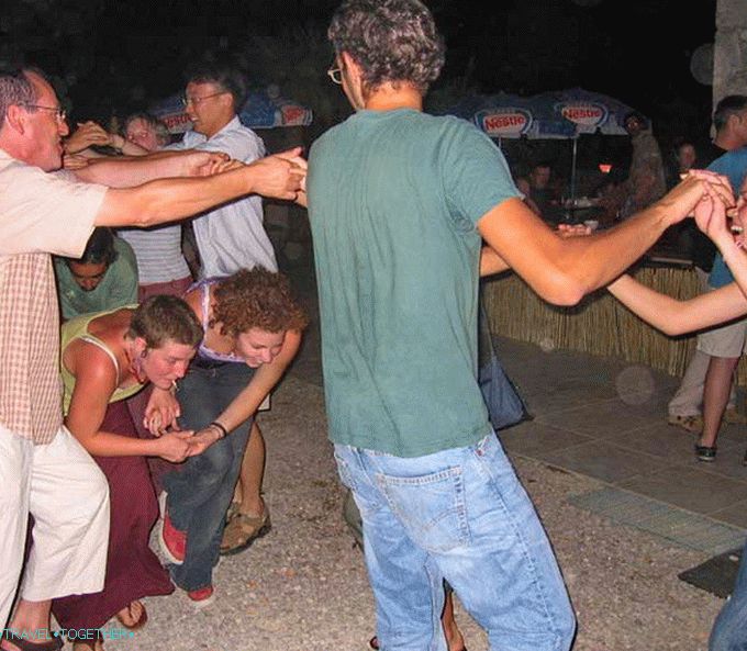 Leisure volunteers - dancing at the folk festival.
