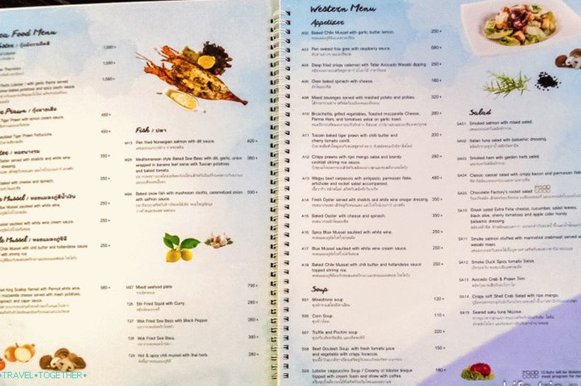 The Chocolate Factory Cafe Menu