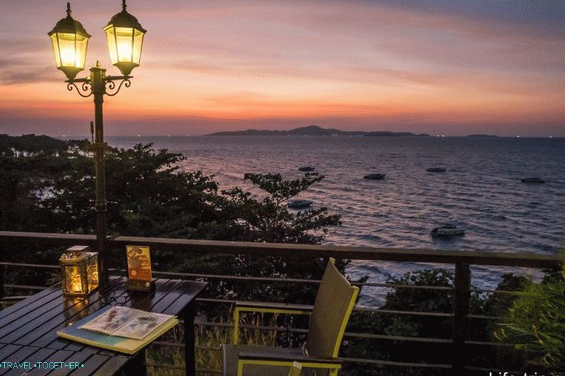 View from the tables of the open terrace of the restaurant
