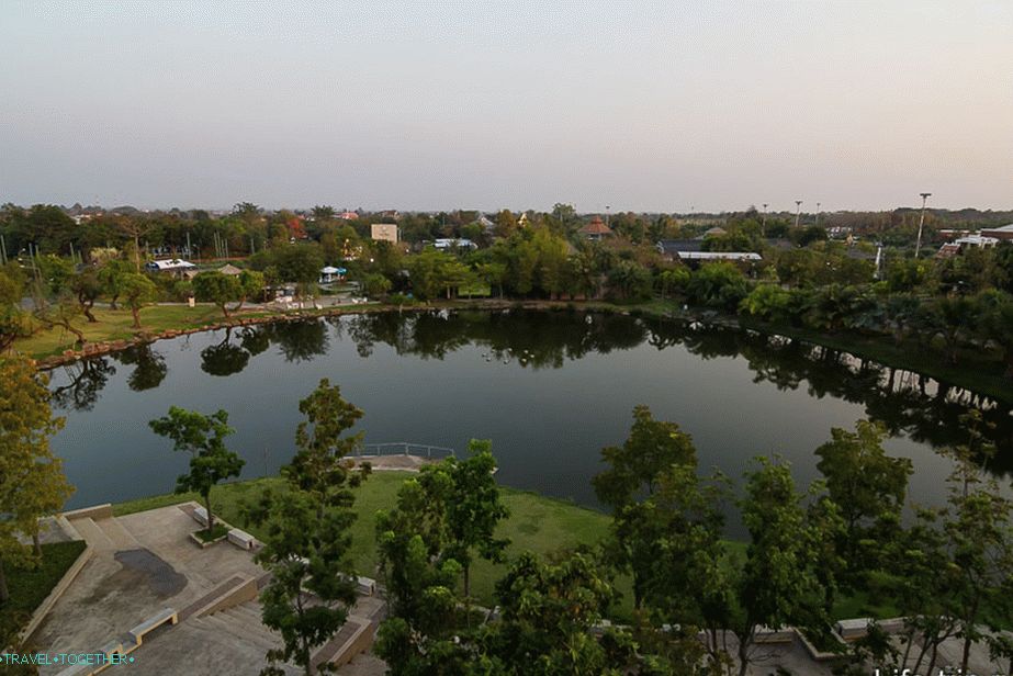 The park has an observation tower, but the view is so-so