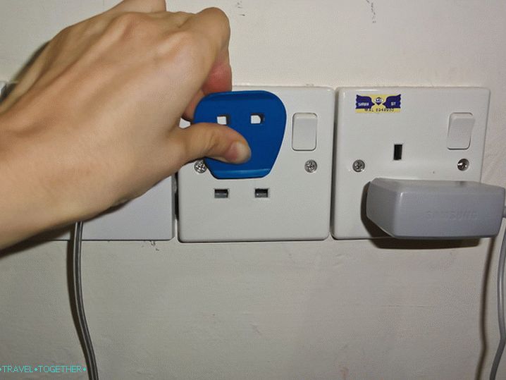 Insert the adapter upside down in the outlet