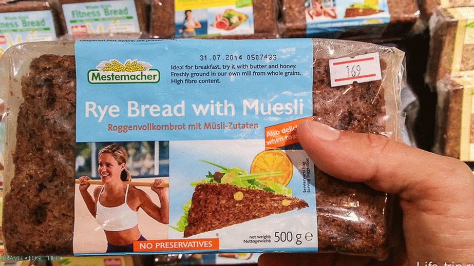 Tasty imported bread in the package