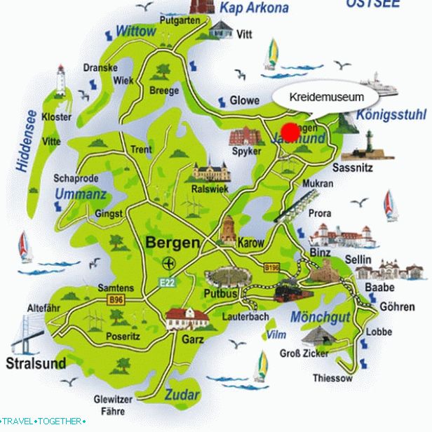 Tourist map of Rügen
