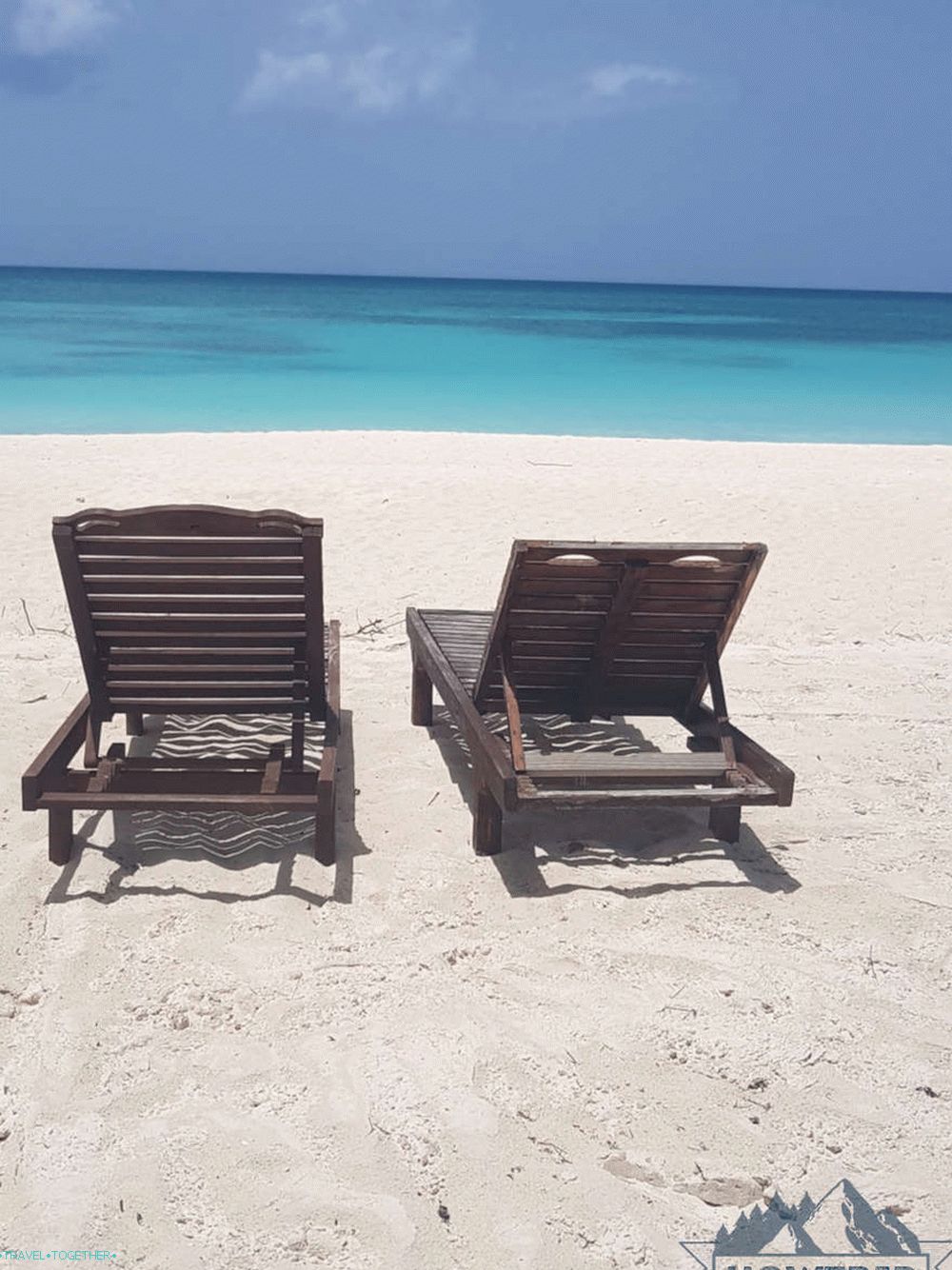 Sun beds of the Dominican Republic Saona